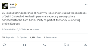 ED Raids Arvind Kejriwal's Personal Secretary and AAP Leaders: Latest Updates 15 ED Raids