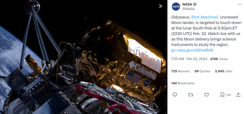 Intuitive Machines' Odysseus Moon Landing: Date and How to Watch 4 Odysseus Moon