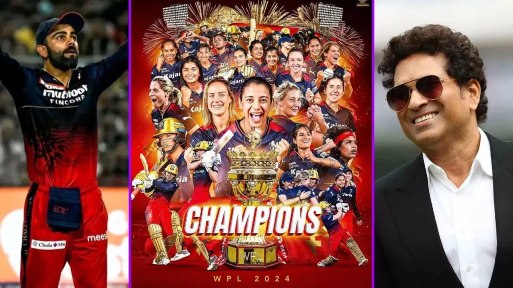WPL 2024 : Sachin Tendulkar, Virender Sehwag , and Virat Kohli's Top 3 Reactions to RCB's WPL Title Win 15 virat kohli rcb and sachin